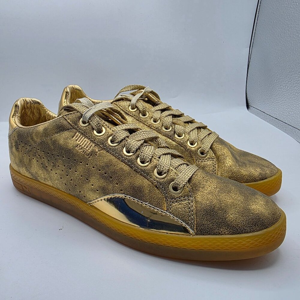 Puma Match Lo Gold Womens Size 8.5 Sneaker Shoes Casual Walking Comfort Outdoors